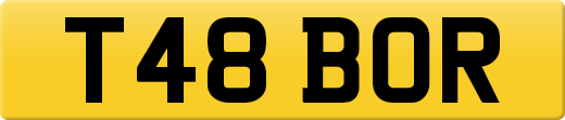 T48 BOR private number plate